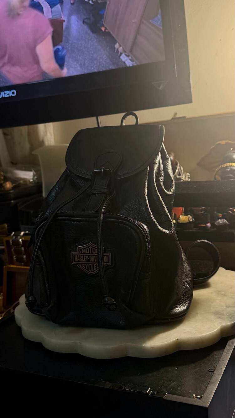 Harley-Davidson Black Leather Backpack
